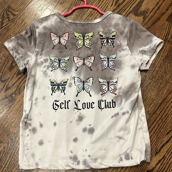 Lucky You Self Love Club Butterfly Graphic Short Sleeve Shirt - Picture 2 of 2